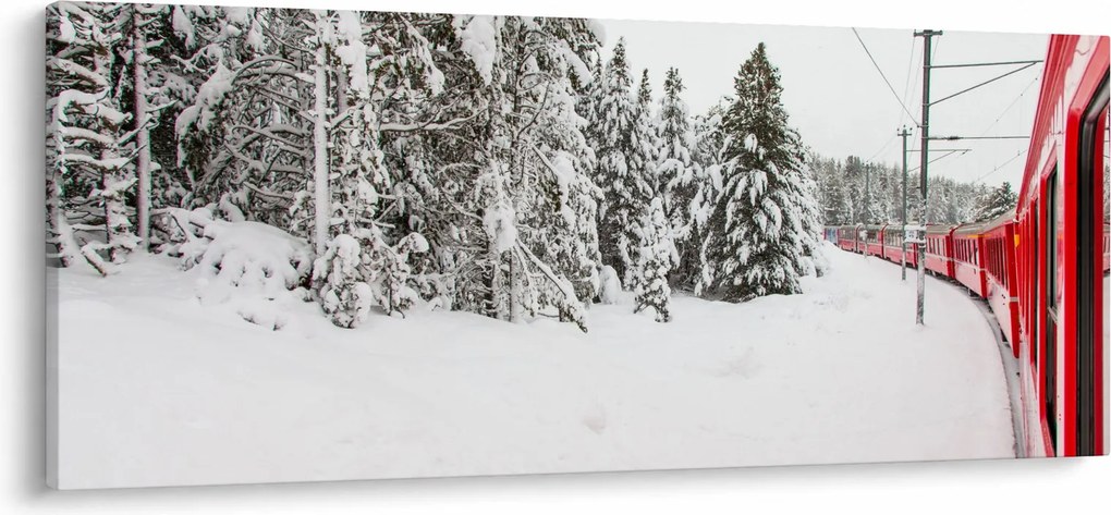 Kép - Vonat a havas tájban (120x50 cm)