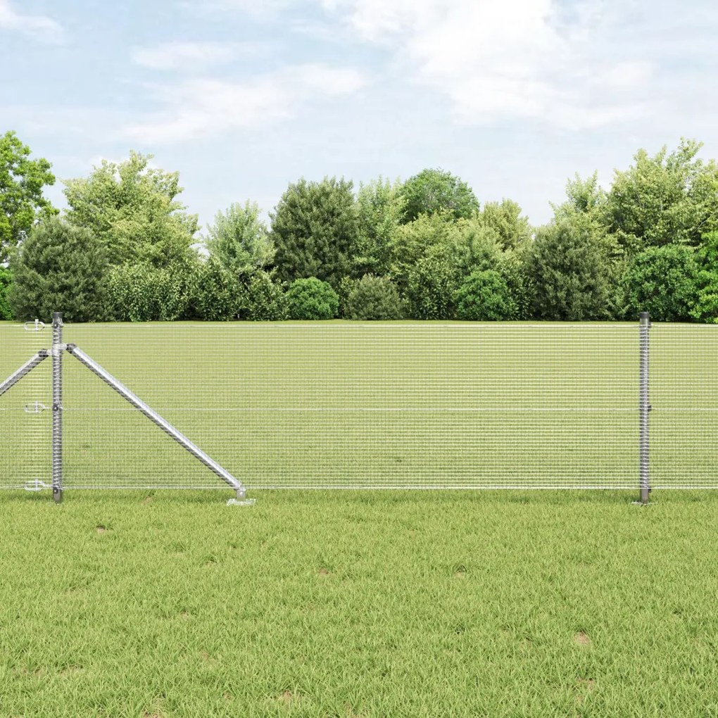 Hegesztett Drótkerítés 7 Tüskeoszloppal 0.4x10 m Horganyzott Acél