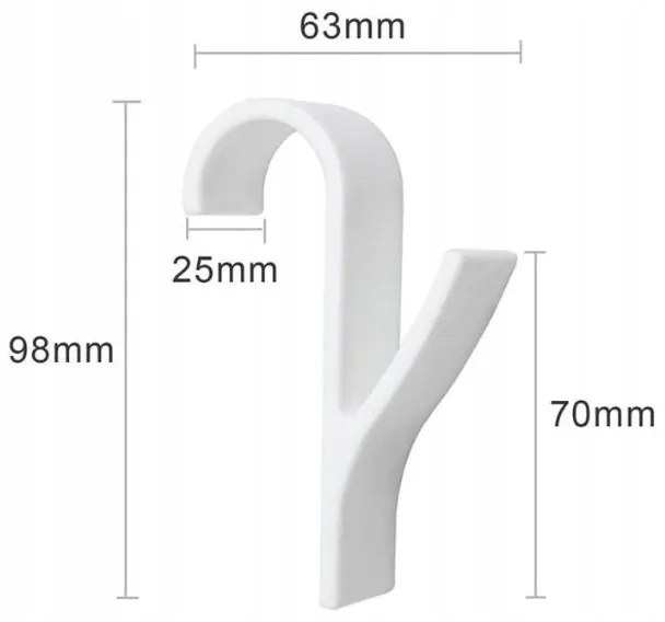 2 db SEZA fürdőszobai radiátor kampós készlet, fehér