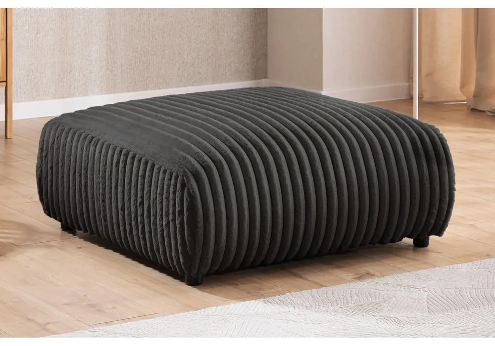 Sötétszürke kordbársony lábtartó Justin – Ropez