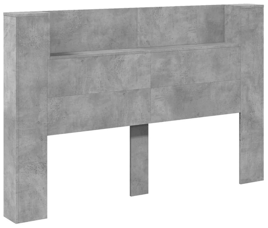 Fejtámla polcokkal Beton Szürke 160 x 16,5 x 103,5 cm Faanyag
