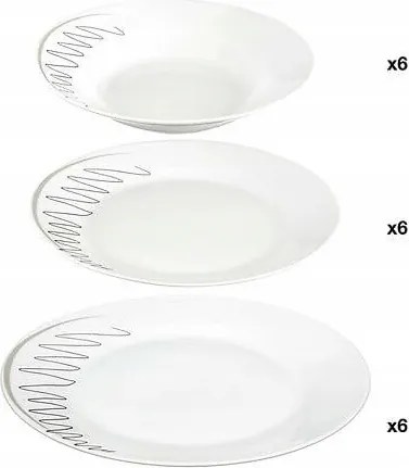 Esquisse étkészlet 18 részes, fehér