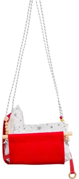 Gyerek textil hinta SELALE fehér/piros