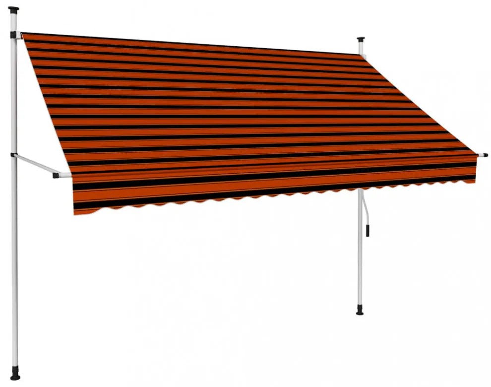 narancssárga és barna kézzel feltekerhető napellenző 250 cm
