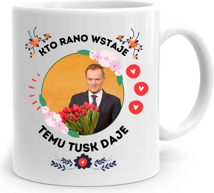 Donald Tusk Bögre Platform Aki Reggel Felkel fényképes nyomtatással