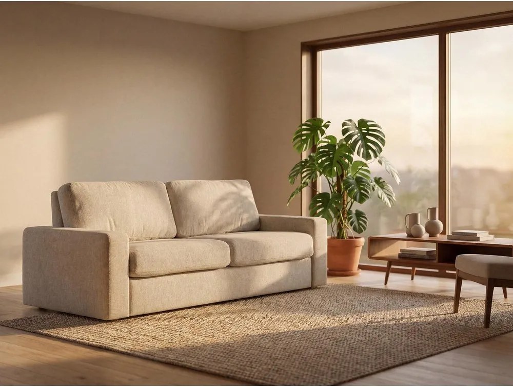 Terrakotta színű kordbársony kinyitható kanapé 195 cm Nona – Makamii