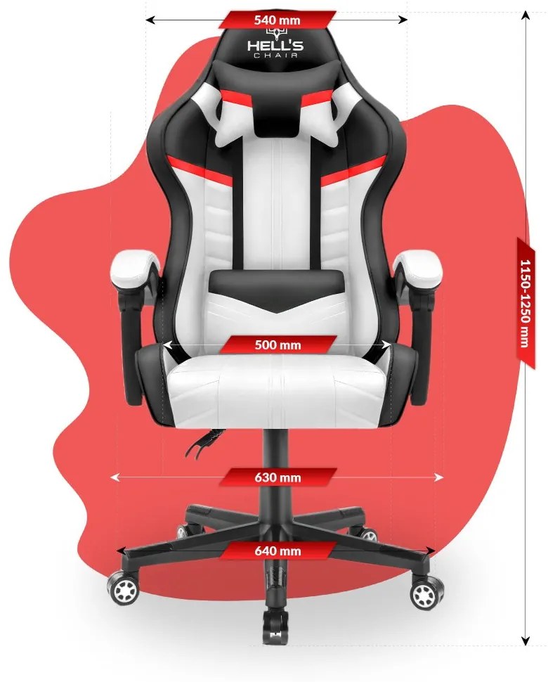 Gyerek gamer szék HC-1004 - fekete-fehér-piros