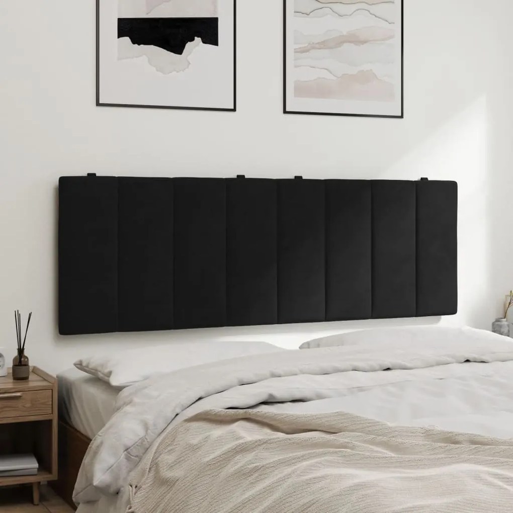 fekete bársony fejtámla párna 140 cm