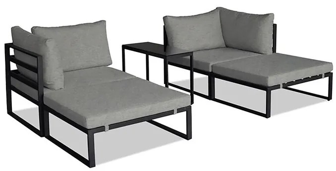 Kerti Bútorszett, Fém + Szövet, Szürke. AZ-L1761 SIL