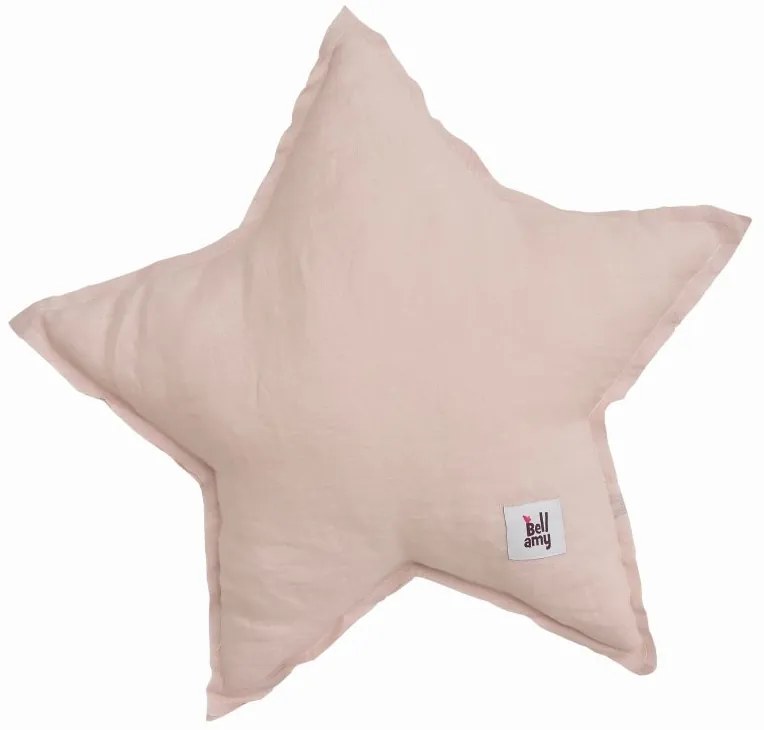 STAR DUSTY PINK vászon díszpárna
