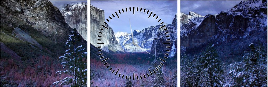 Kép - Yosemite, USA (órával) (90x30 cm)