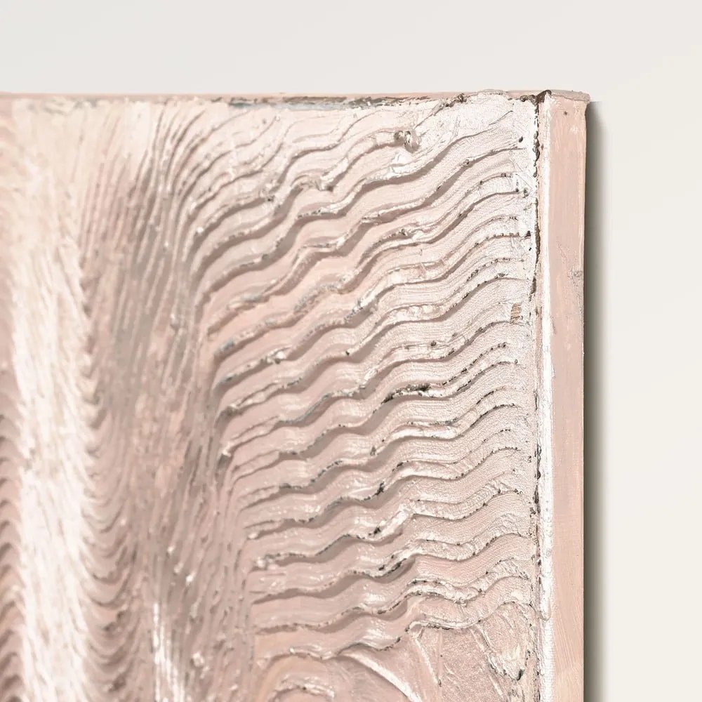 Kézzel festett kép 88x118 cm Metallic Rose – Malerifabrikken