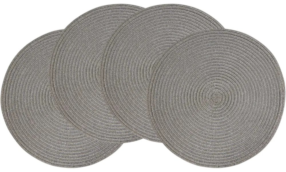 Altom Straw tányéralátét, ezüst,, 4 darabos készlet, átmérő 38 cm