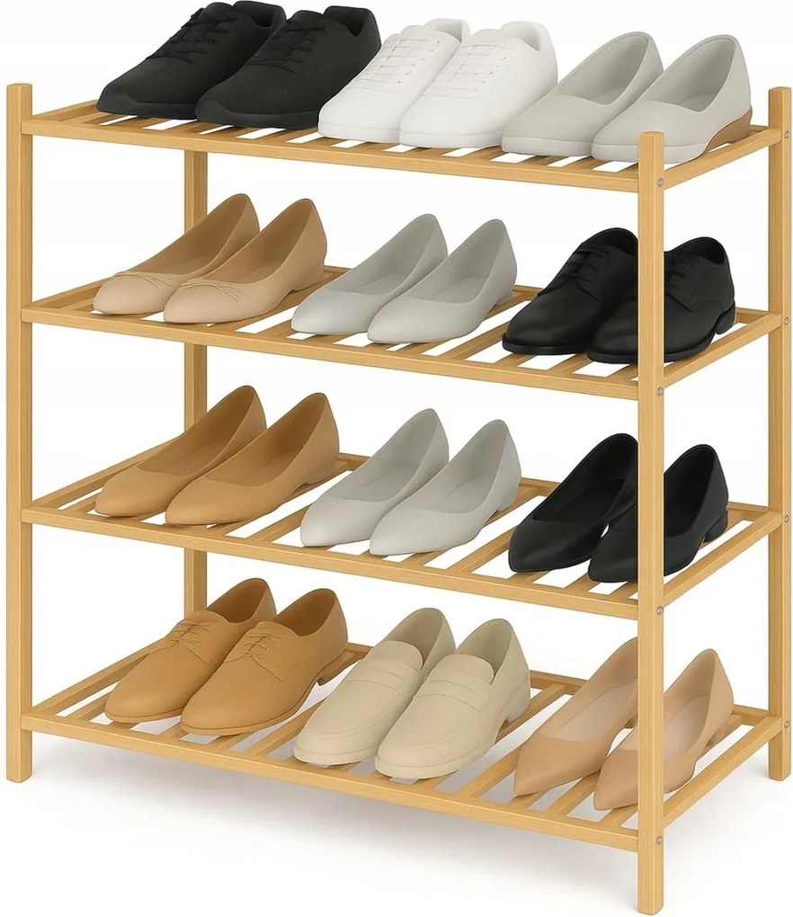 Könyvespolc Bambusz Cipősszekrény 4 Szintes Botc – Emeletes kivitel