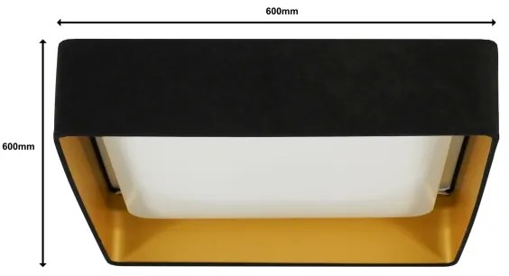 Brilagi-LED Dimmelhető lámpatest VELVET SQUARE LED/36W/230V Wi-Fi Tuya+távirányító fekete