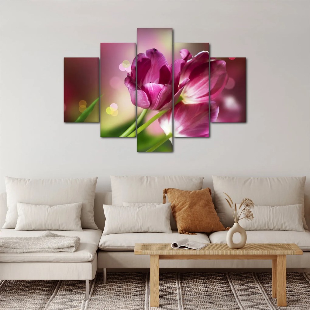 Rózsaszín tulipánok képe (150x105 cm)