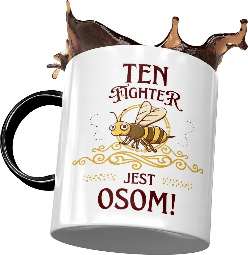 Fekete Bögre Fighter Ez a Fighter Egy Darázs Nyomtatott Fotóval