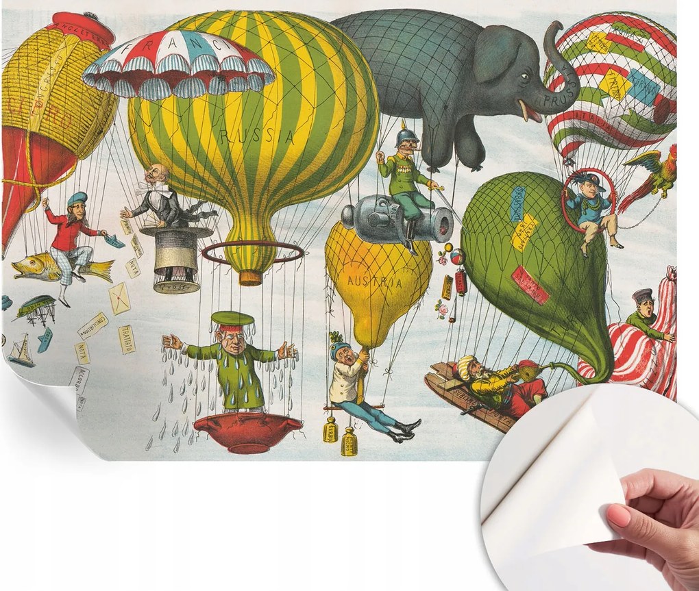 Fotótapéta Öntapadós Dekoratív Tapéta Léggömb utazás 152x104 cm