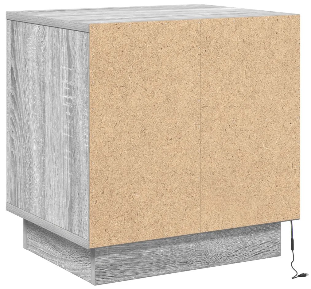 Éjjeli szekrények LED világítással 2 db Szürke Sonoma 44x34,5x45 cm