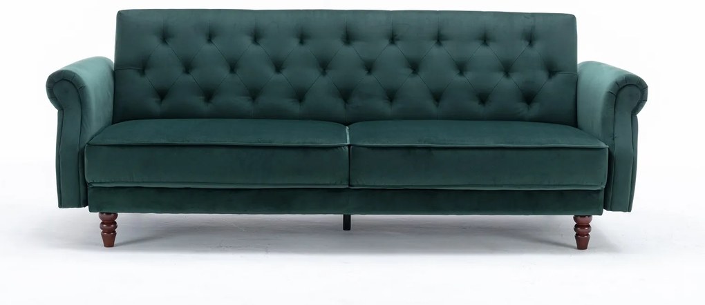 Design ágyazható kanapé Talise 220 cm zöld bársony