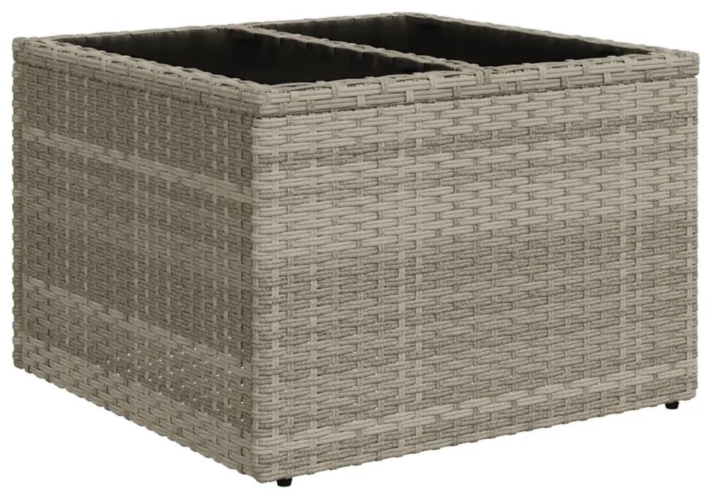 10 részes világosszürke polyrattan kerti ülőgarnitúra párnákkal