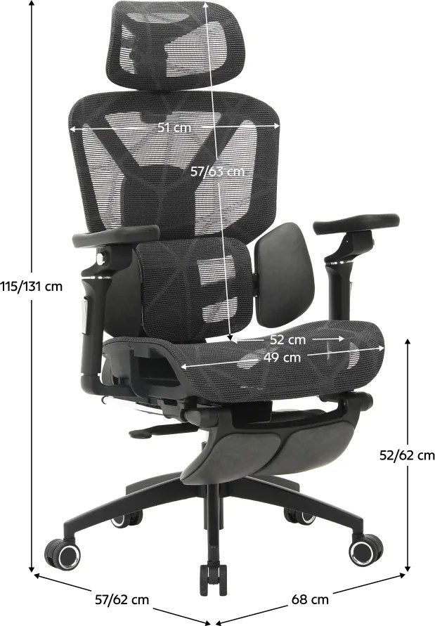 Irodai szék, sötétszürke/fekete, teherbírás 150 kg, VILMER