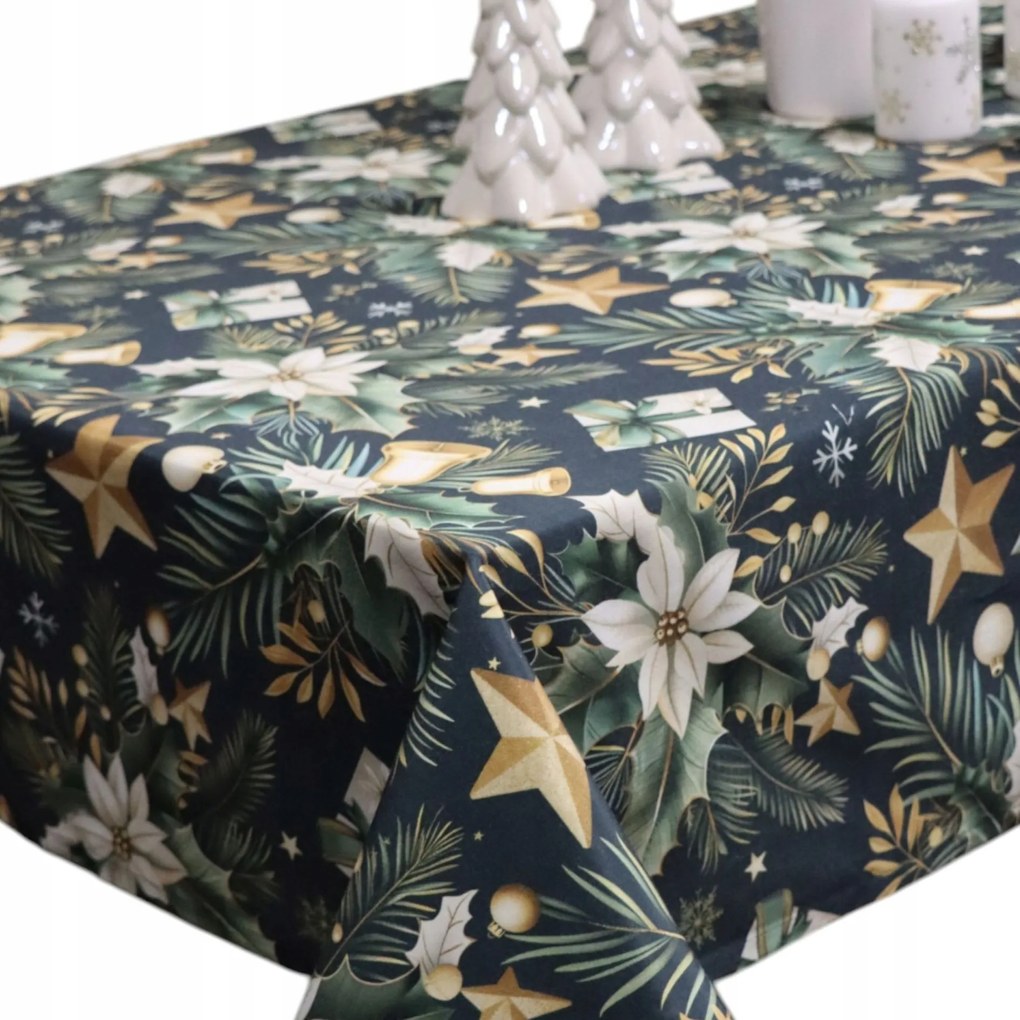 Abrosz Karácsonyi szenteste – Foltálló, Sötétkék , Arany csillagok 320x140
