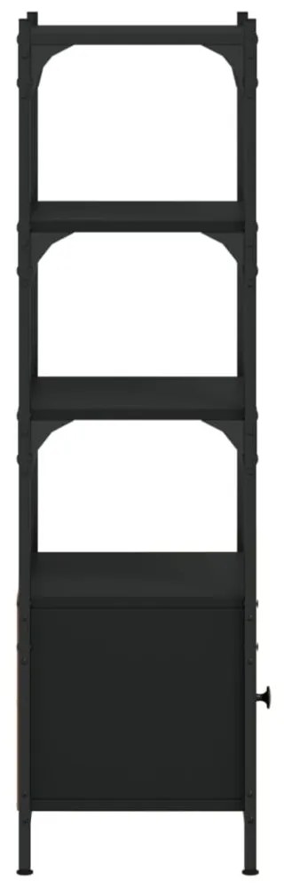 3 szintes fekete szerelt fa könyvespolc 41 x 30 x 109,5 cm