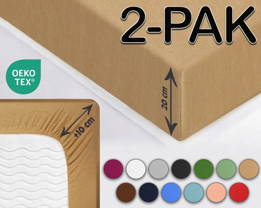 Sesto Senso gumis lepedő Jersey Bézs 90x200cm