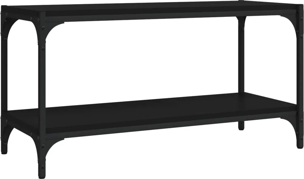 vidaXL fekete szerelt fa és acél TV-szekrény 80 x 33 x 41 cm