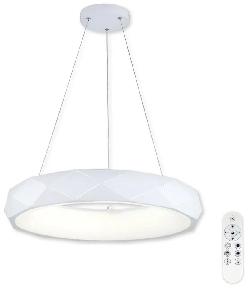 Top Light - LED dimmelhető csillár zsinóron APOLO LED/45W/230V fehér + távirányító