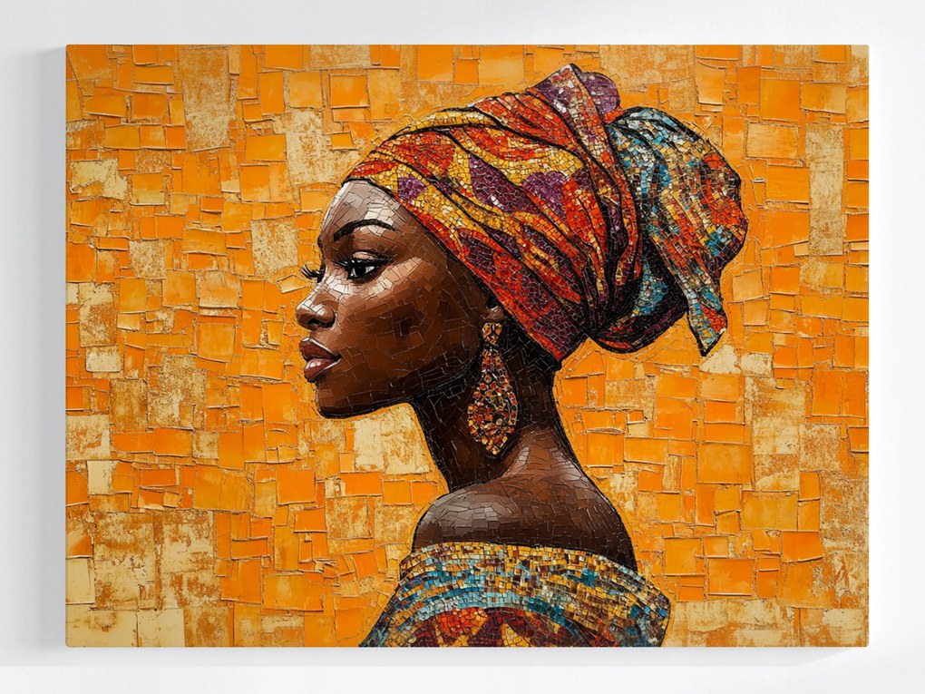 Canvas Vászonkép Portré Profil Nő Afrikai Mozaik 80x60