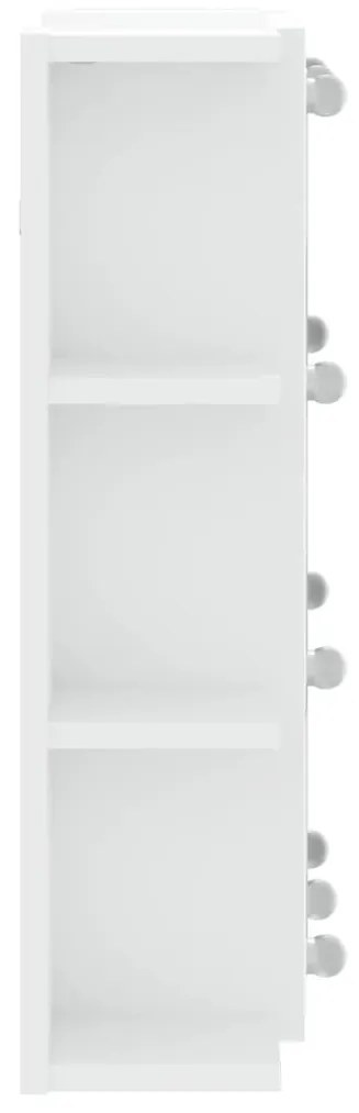 fehér tükrös szekrény LED-ekkel 70 x 16,5 x 60 cm