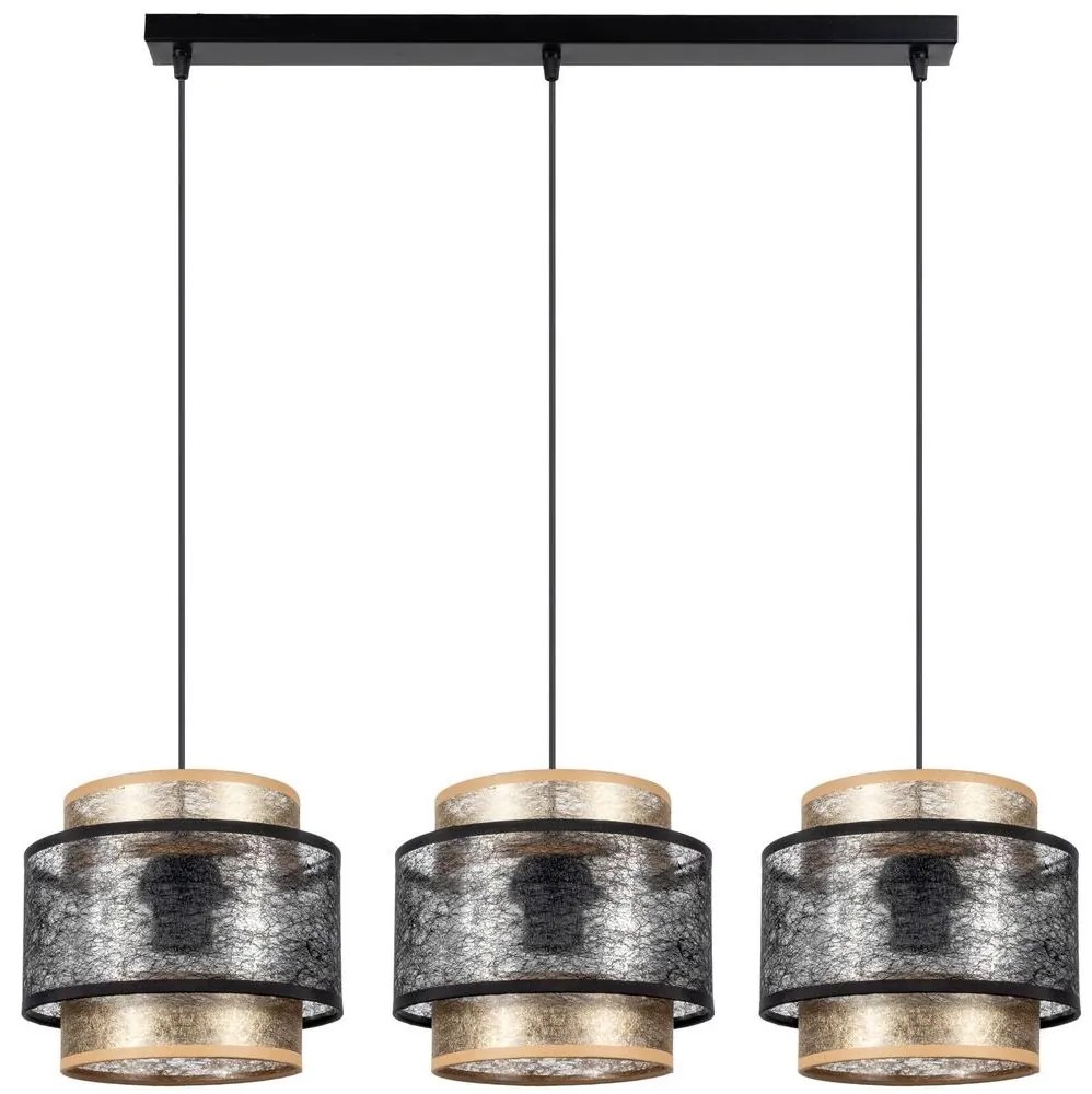 Csillár zsinóron GABI 3xE27/60W/230V arany/fekete