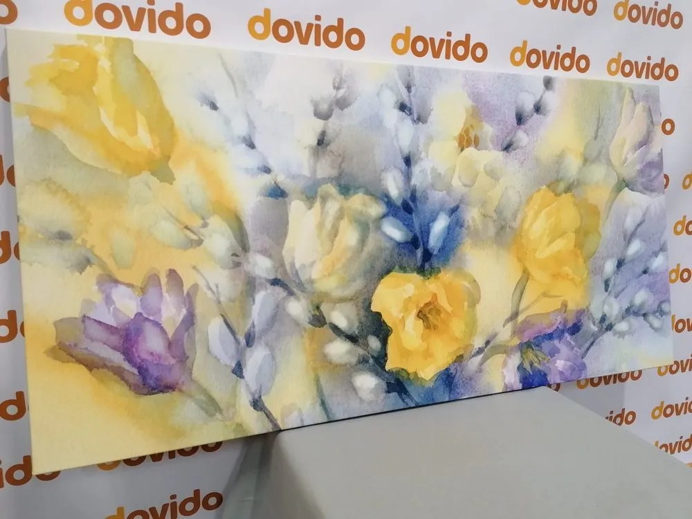 Kép akvarell sárga tulipánok
