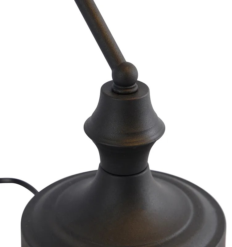 Klasszikus jegyzői lámpa fekete füstös tükörüveggel - Banker