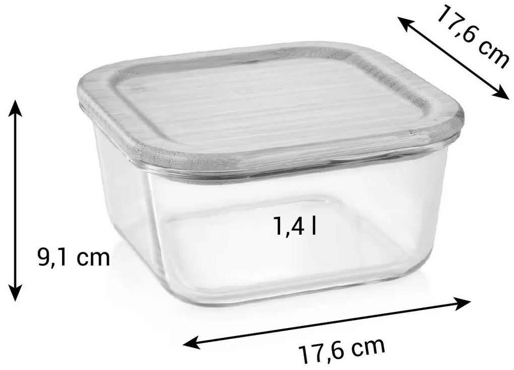 Tescoma Üvegedény ONLINE 1,4 l, négyzet alakú
