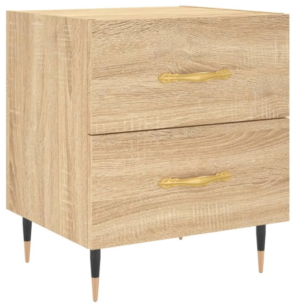 2 db sonoma tölgy színű szerelt fa éjjeliszekrény 40x35x47,5 cm