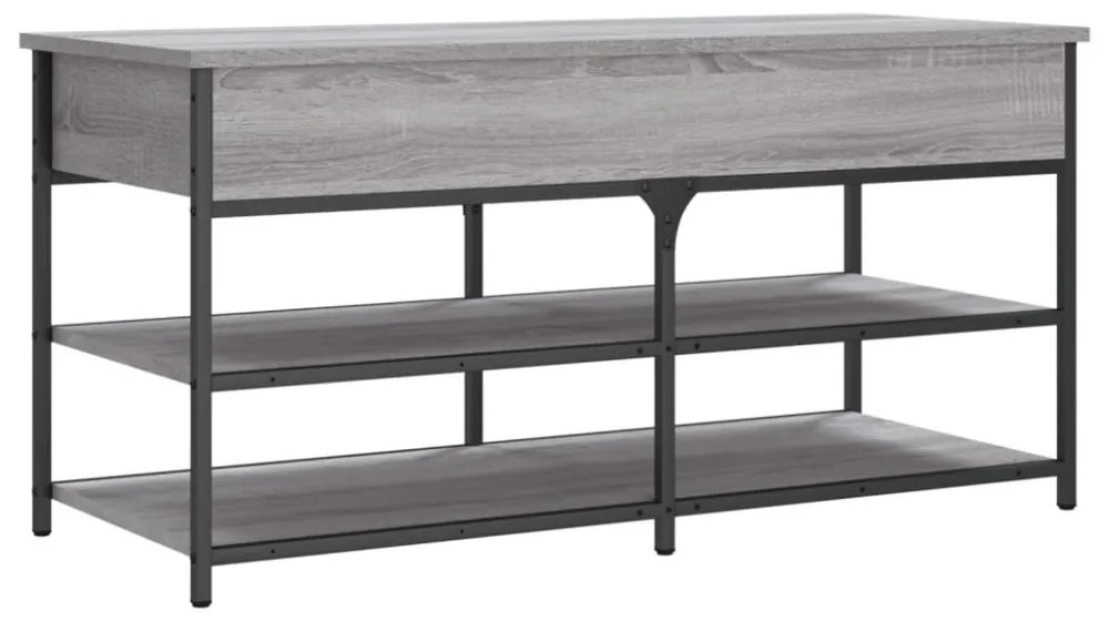 szürke sonoma színű szerelt fa cipőpolc 100 x 42,5 x 50 cm