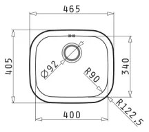 Pyramis 100080101 - KIBA SQUARE konyhai mosogató 46,5x40,5 cm