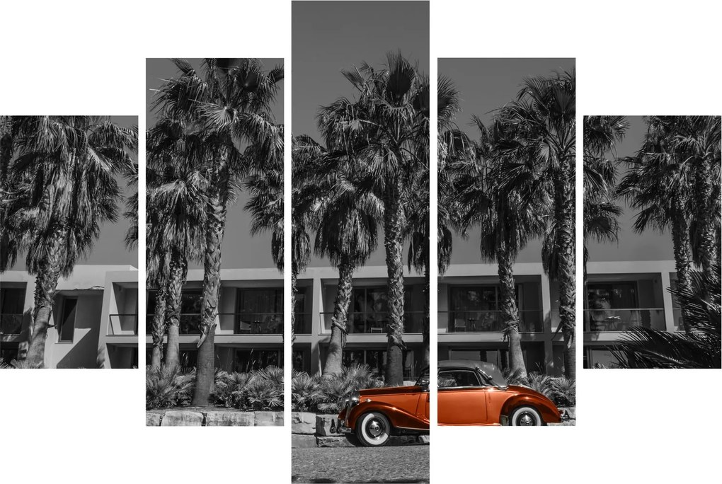 Kép - retro piros autó (150x105 cm)