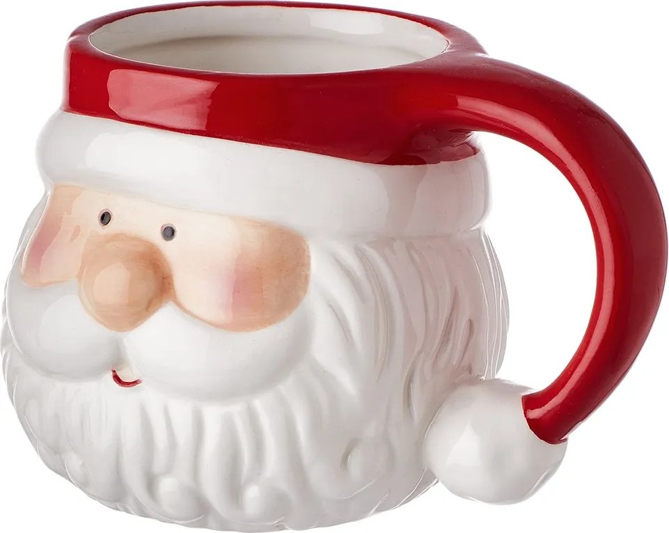 SANTA kerámia bögre, Mikulás 400ml , piros