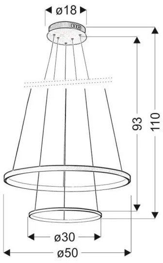 LED Csillár zsinóron LUNE LED/40W/230V