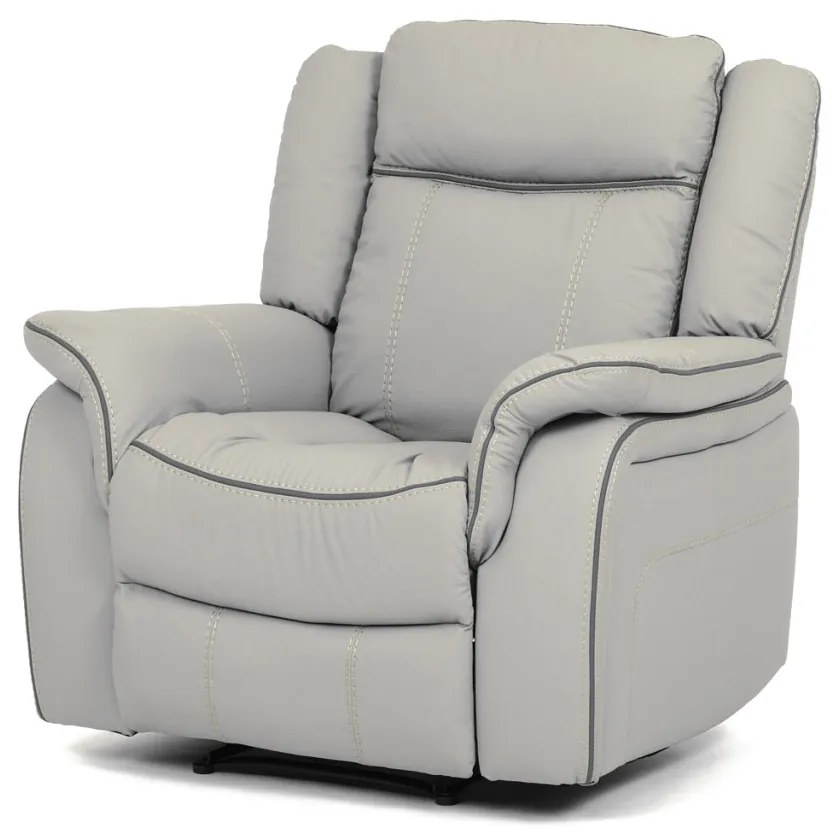 Fotoliu relax cu control electric, tapițerie din piele ecologică de culoarea trufei