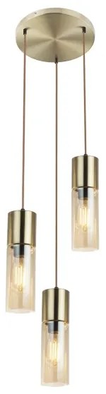 Globo 21000-3HM - Csillár zsinóron ANNIKA 3xE27/25W/230V átm. 30 cm réz