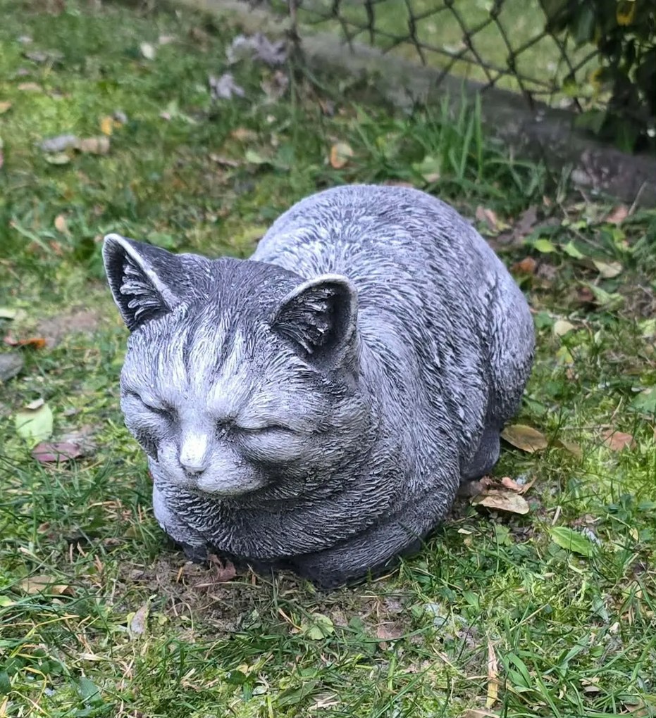 Macska Cica Figura Beton Dekoratív Macska