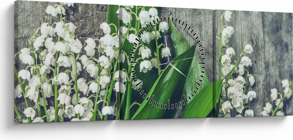 A gyöngyvirág képe (órával) (90x30 cm)
