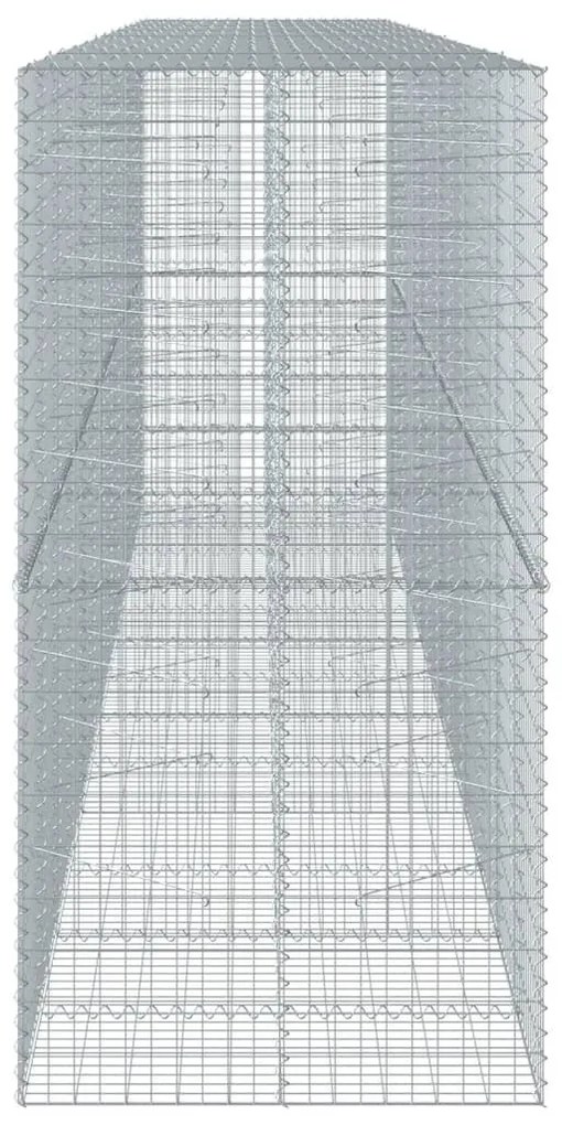 horganyzott vas gabion kosár fedéllel 650 x 100 x 200 cm