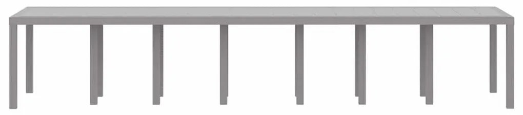 Kerti Asztal Világosszürke 400 x 100 x 73 cm polirattan