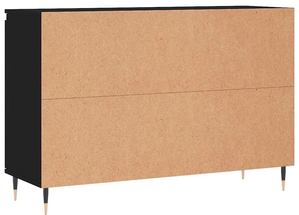 fekete szerelt fa tálalószekrény 101,5 x 35 x 70 cm